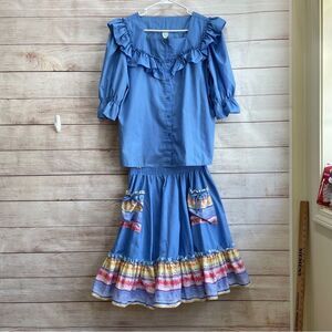 VINTAGE MALCO MODES RUFFLE SKIRT SET‎
